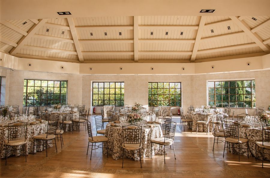 El Atrio de Finca Miravalle montado para un banquete de boda